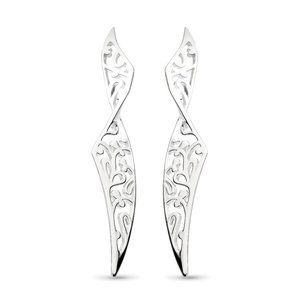 Kit Heath Sterling Silver Large Twist Drop Earring